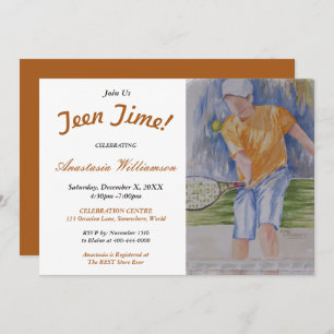 HEUREUX TENNIS ADO TIME PARTY INVITATION