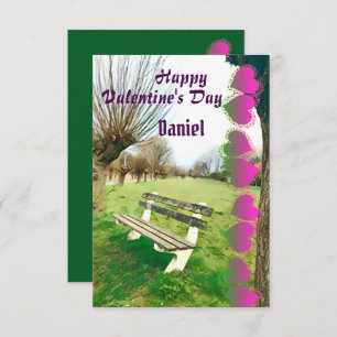 Heureux Valentines Aquarelle Banc De Jardin Pour L