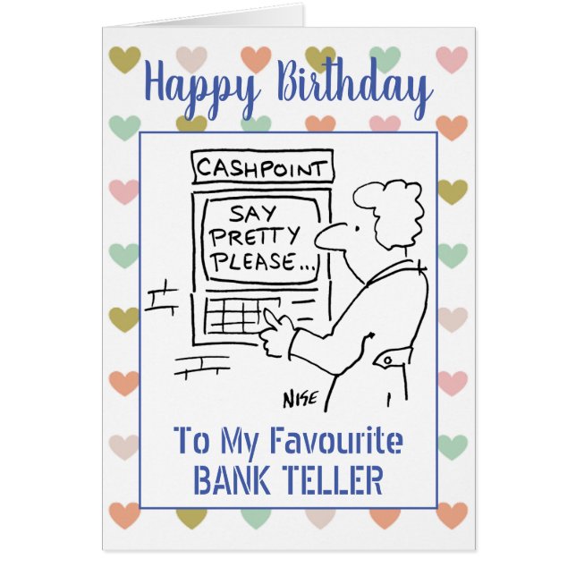 Heureux vendeur de banque d'anniversaire (Devant)