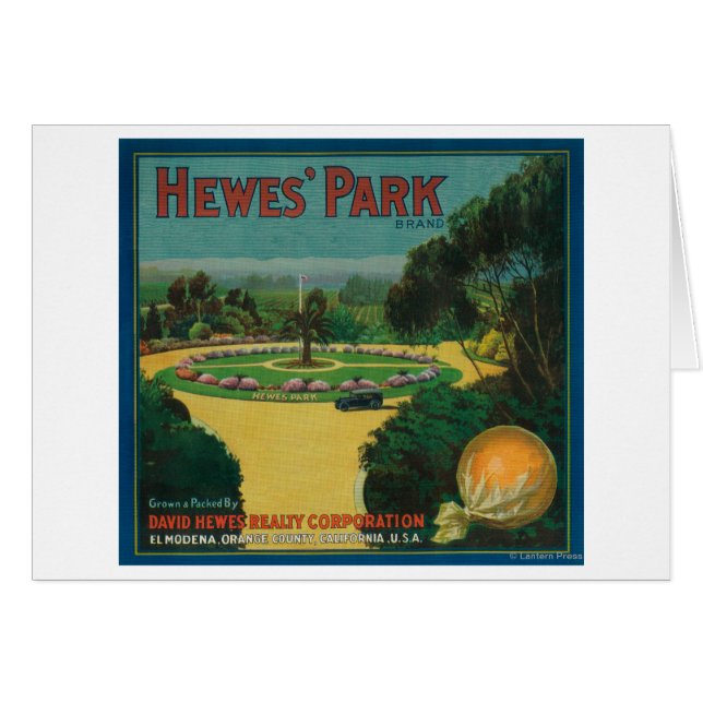 Hewe's Park Orange LabelEl Modena, CA (Devant horizontal)