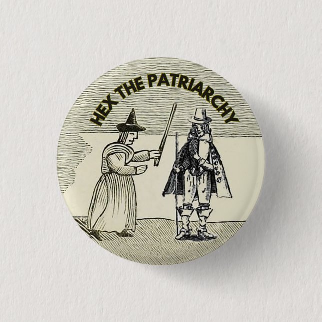 Hex the patriarchy fun feminism badge bouton (Devant)