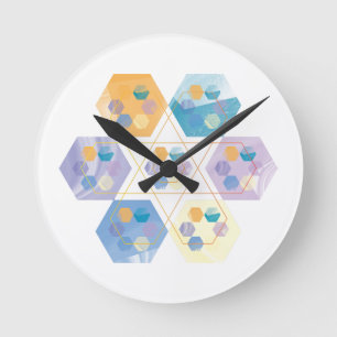 Hexa forme maille horloge murale, design moderne