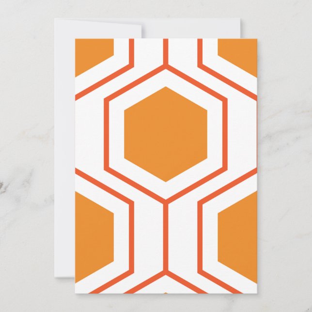 Hexagon abstract geometrical pattern en orange et (Devant)