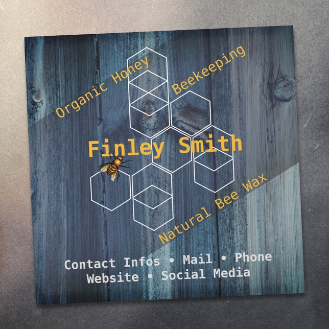 Hexagon d'abeille de miel ・ Texture de bois bleu T (Créateur téléchargé)