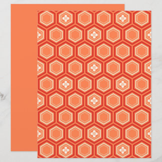 Hexagonal Kimono Print, Mandarin Orange
