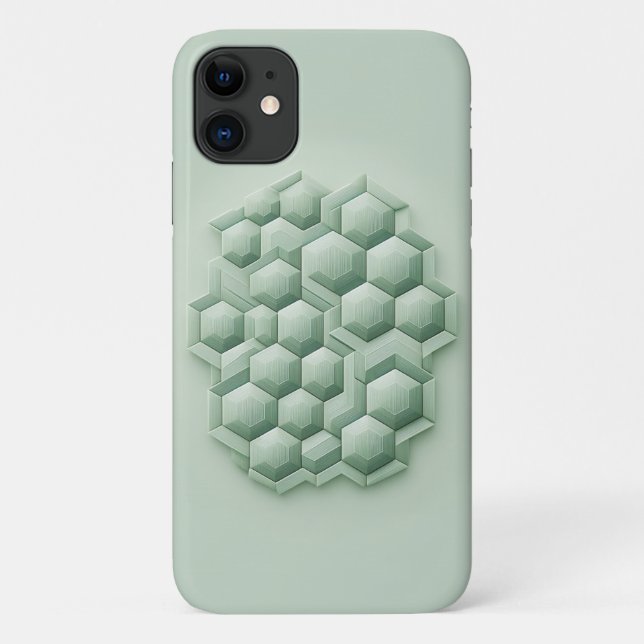 Hexagones Texturés, Coque de Téléphone Géométrique (Dos)