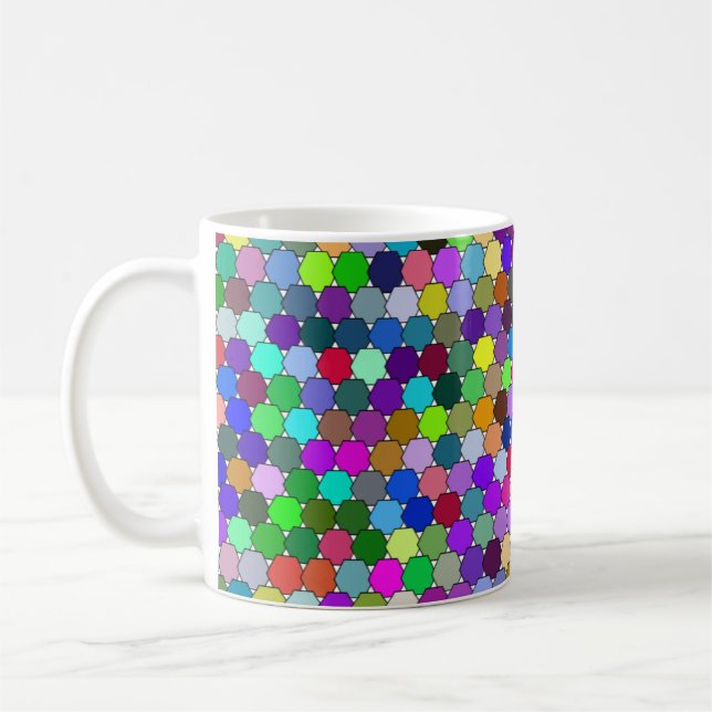Hexagons de décalage 11oz Mug (Gauche)