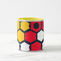 Hexagons de Mug rouge et jaune