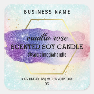 Hexagramme de couleur galaxie Étiquettes de bougie