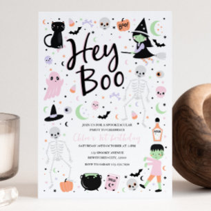 Hey Boo Halloween 1er anniversaire Invitation