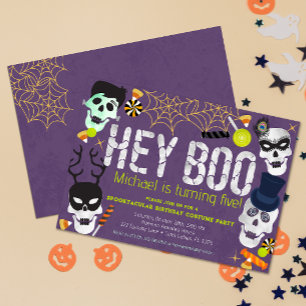 Hey Boo Halloween Anniversaire Fête Invitation