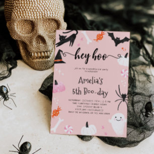 Hey Boo Halloween Invitation Anniversaire