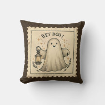 Hey Boo Retro Coussin de fantôme - Vintage