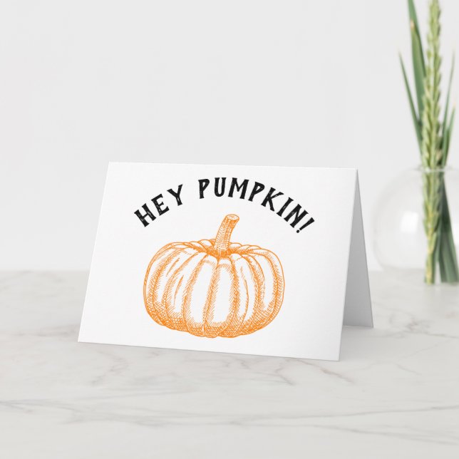 Hey Citrouille Happy Fall Carte saisonnière (Devant)