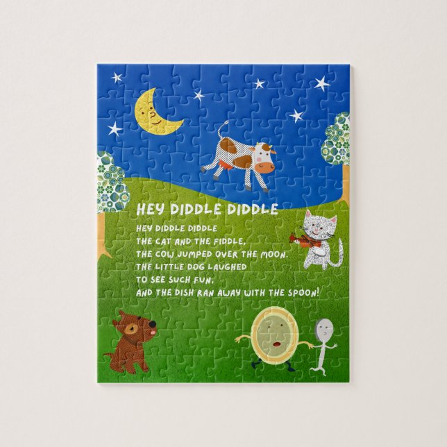 Hey Diddle Diddle Nursery Rhyme Puzzle (Vertical)