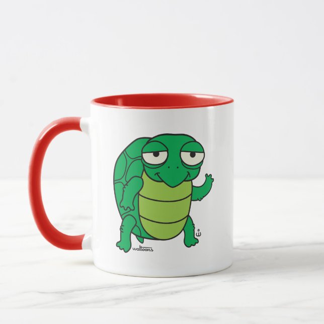 Hey Pal ! Tortue caricaturale café Mug (Gauche)
