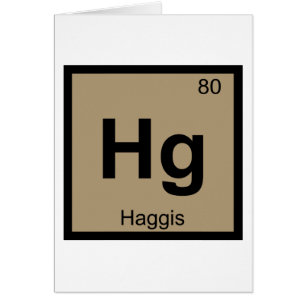 Hg - Chimie de la viande de haggis Symbole du tabl