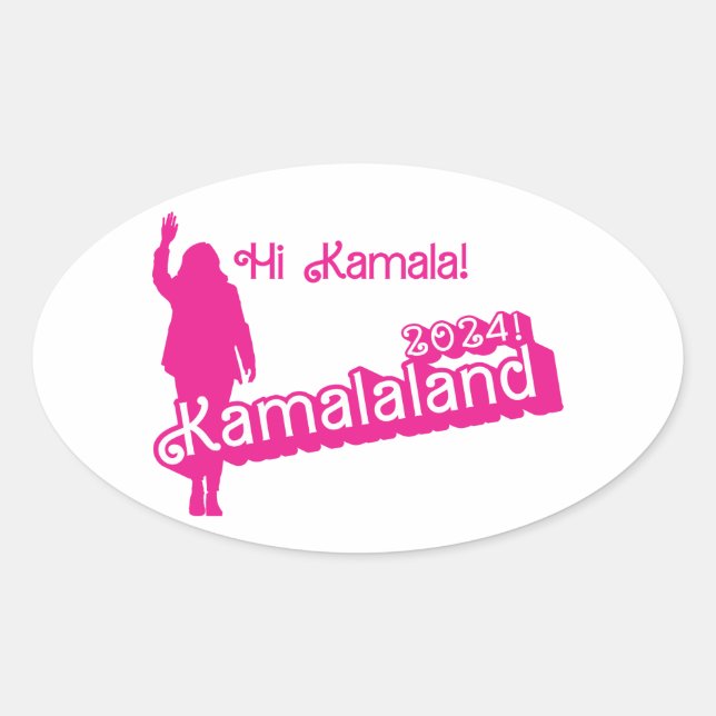 "Hi Kamala" - Sticker ovale (slogan B) (Devant)