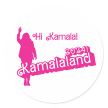"Hi Kamala" - Sticker rond (slogan B)