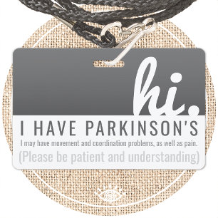 hi parkinsons maladie patience pvc badge