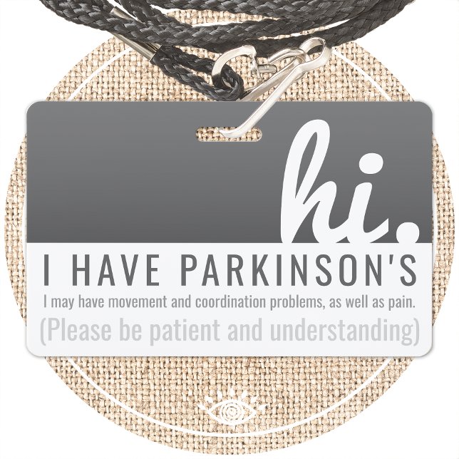hi parkinsons maladie patience pvc badge (Créateur téléchargé)