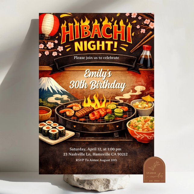 Hibachi Night Birthday Invitation (Créateur téléchargé)