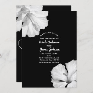 Hibiscus blanc Invitations de mariage tropical noi