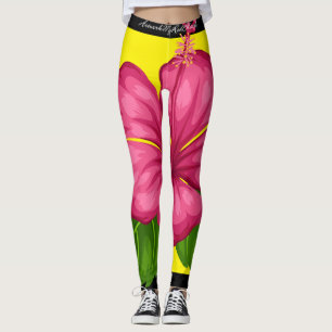 Hibiscus Blume Rosa Leggings