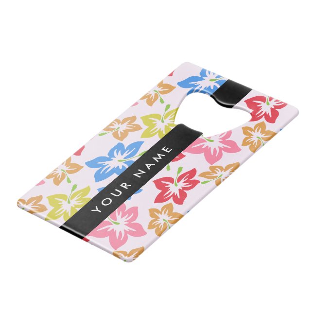 Hibiscus Coloré, Motif De Fleurs, Votre Nom (Devant Angle)