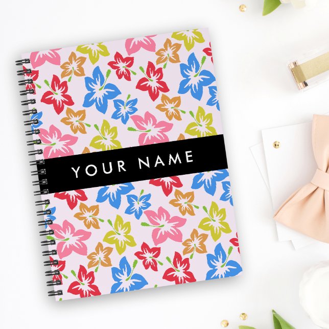 Hibiscus Coloré, Motif De Fleurs, Votre Nom (Créateur téléchargé)