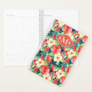 Hibiscus coloré Motif Monogramme