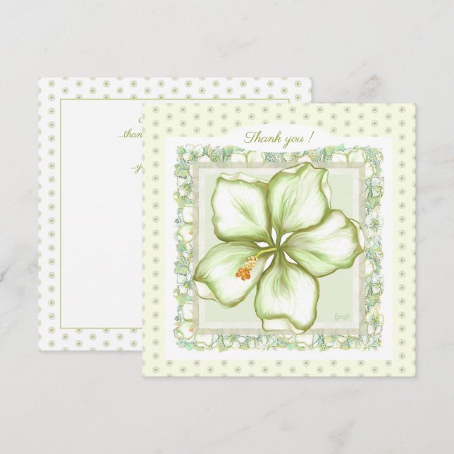 Hibiscus & dentelle BLANC (Devant / Derrière)