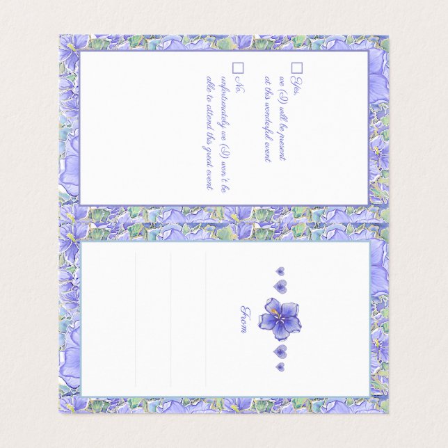 Hibiscus & dentelle BLEU (Inside Unfolded)