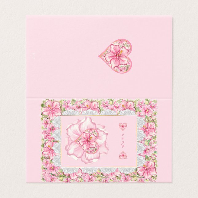 Hibiscus & dentelle PINK (Outside Unfolded)