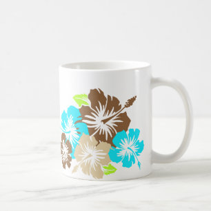 "Hibiscus épique" en Mug Brown/Turq