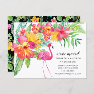 Hibiscus Flamant rose rose Faire-part de déplaceme