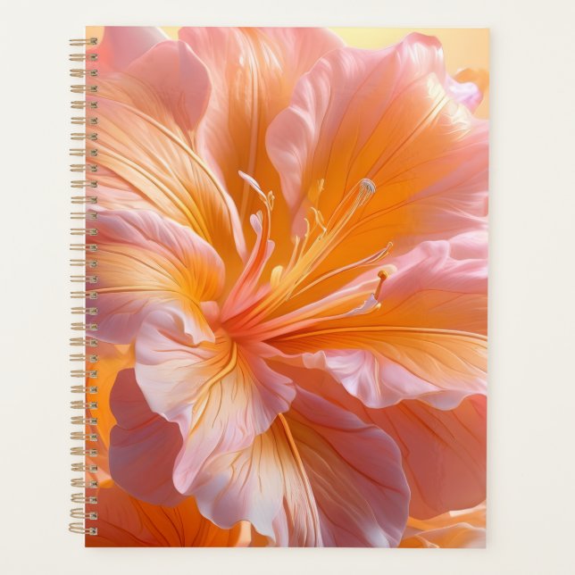 Hibiscus Floral Foncé aux Teintes de Pêche (Devant)