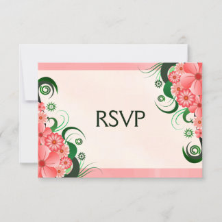 Hibiscus Floral Rose Elegant carte de réponse RSVP