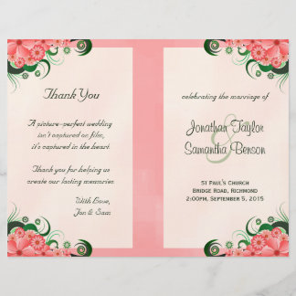 Hibiscus Floral Rose Wedding Programme Modèles