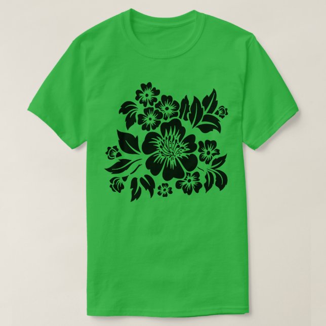 Hibiscus Floral Summer CutOut StencilStyle TShirt (Design devant)
