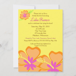 Hibiscus Flower Tropical 5x7 Invitation Fête des m