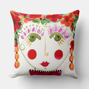 Hibiscus ~ Gypsy Garden Girl Cotton Coussin