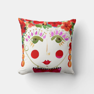 Hibiscus - Gypsy Garden Girl Coussin de coton