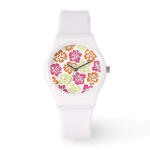 Hibiscus hawaïen tropical Fleurs Montre Florale