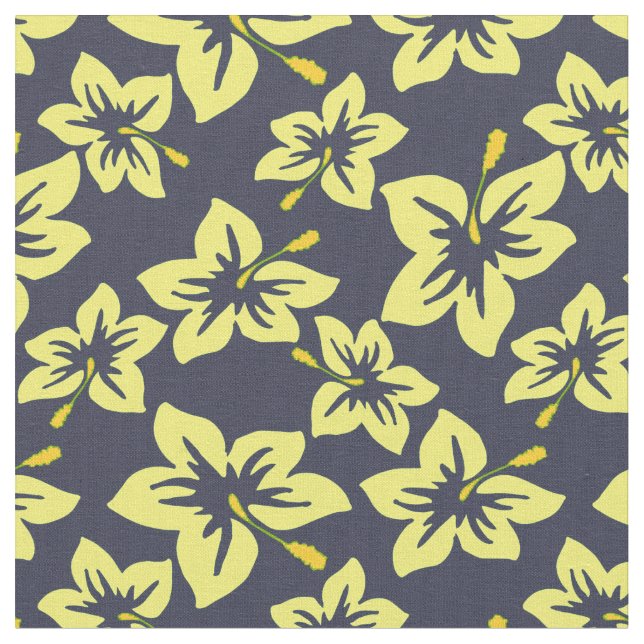 Hibiscus jaune d'Hawaï, tissu d'impression florale (Fermer)