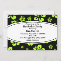 Hibiscus jaune vert néon Invitation noire florale