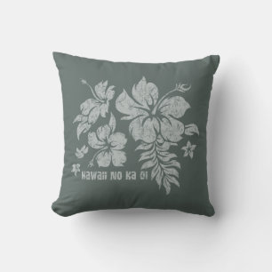 Hibiscus Pareau Hawaiian Floral Coussin réversible