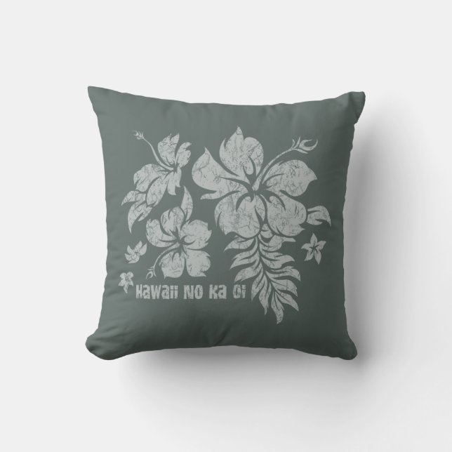 Hibiscus Pareau Hawaiian Floral Coussin réversible (Recto)