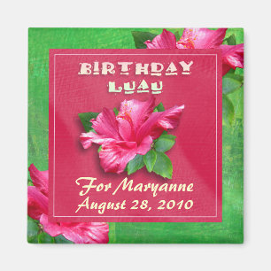 Hibiscus rose Anniversaire Luau Magnet