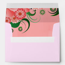 Hibiscus Rose Floral Élégant Enveloppes personnali